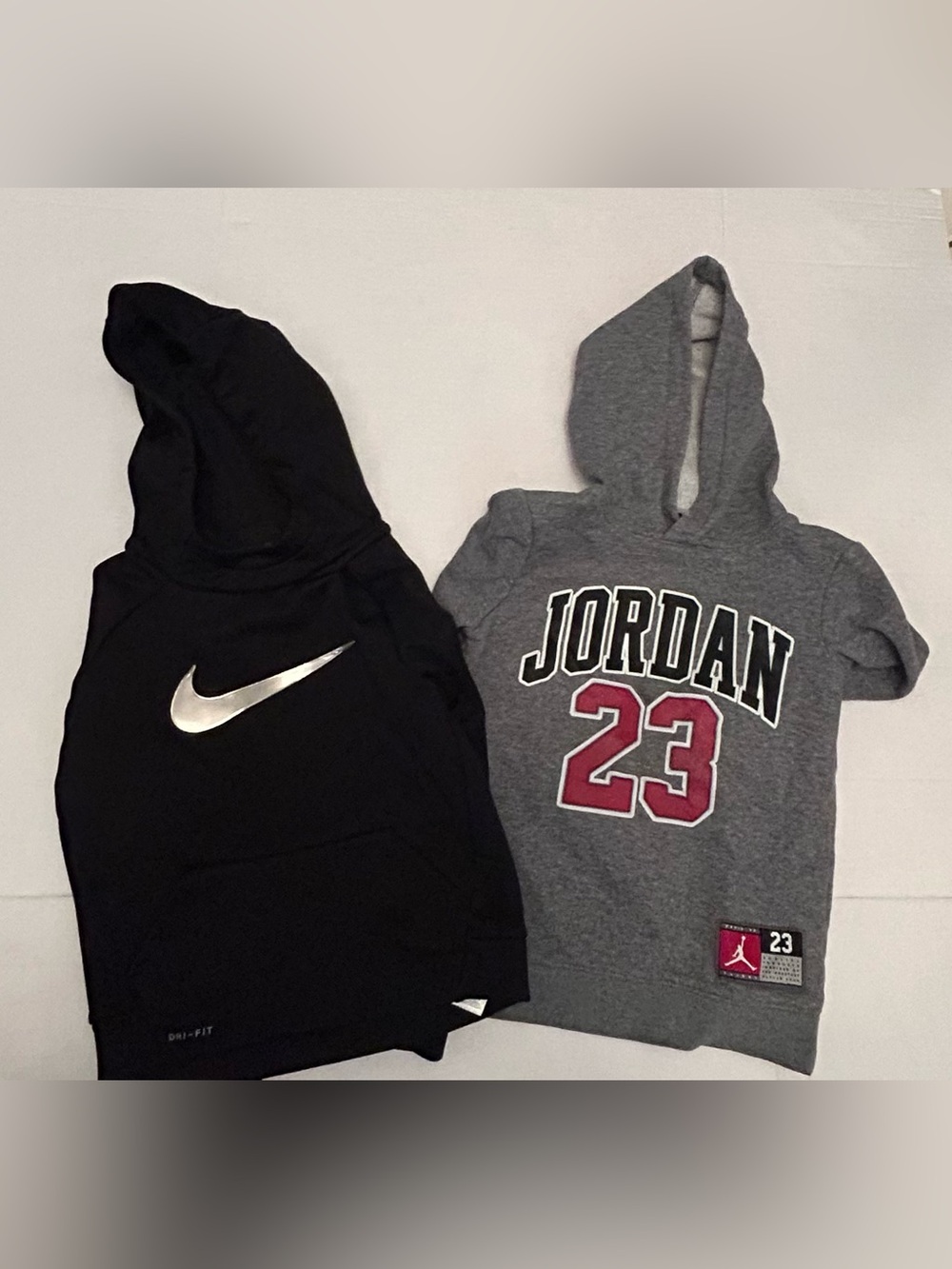 Kids Jordan Kids Hoody in Gray and Black Nike sweatshirts with Metallic Swoosh